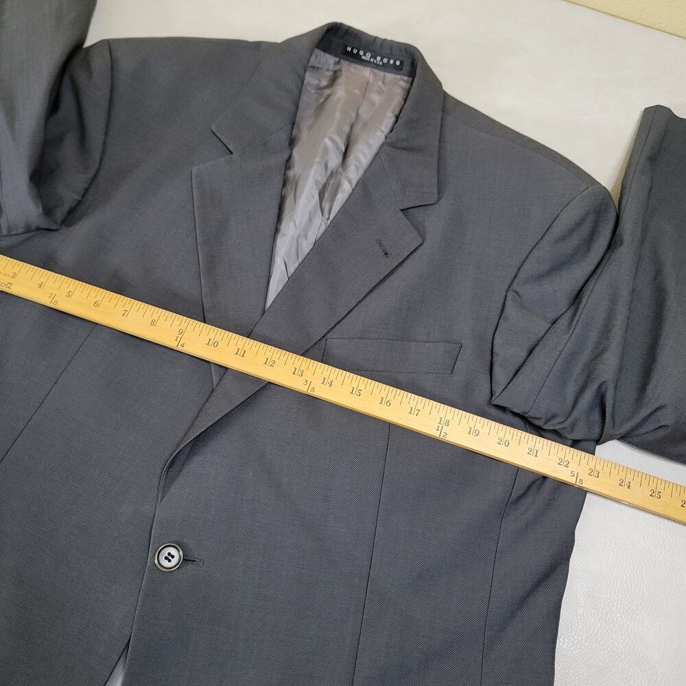 VTG Hugo Boss Sport Coat Jacket Blazer Mens 43R One Button USA Made Wool Gray - Picture 7 of 8